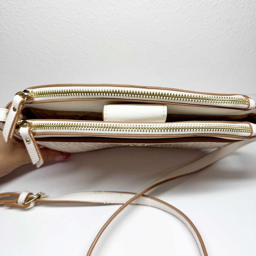 Anne Klein Lion Logo Double Zip Dome Crossbody - Picture 6 of 15